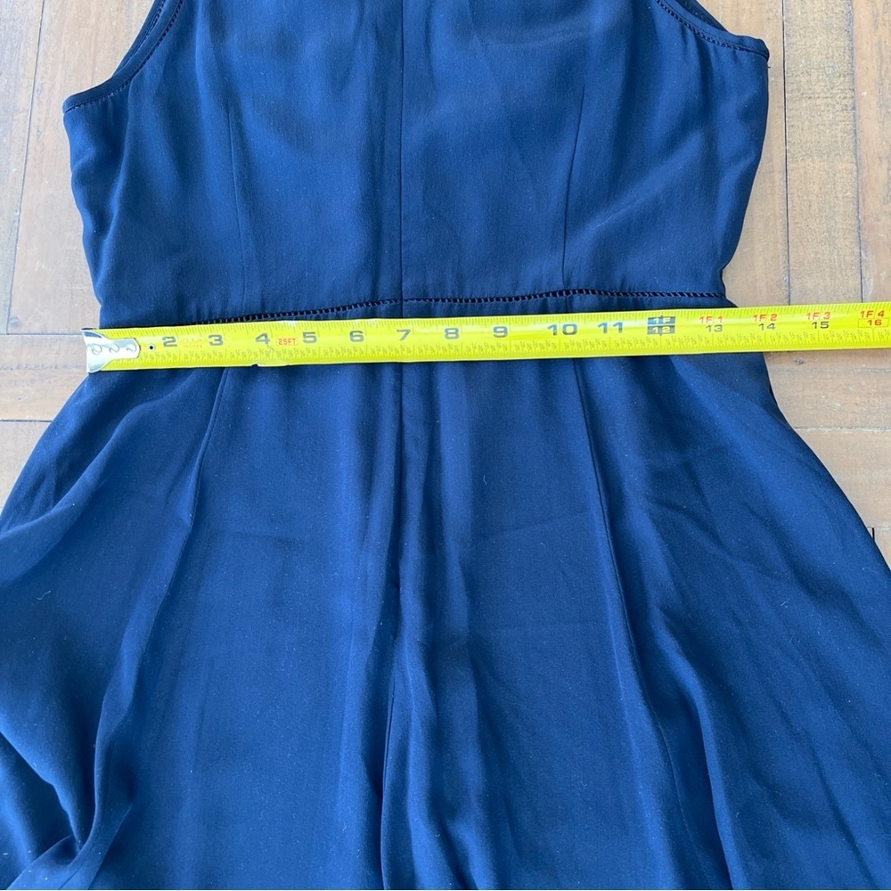 Rebecca Taylor Silk Twist Open Front Fit And Flare Dress Women’s 4 Navy Preppy - Picture 11 of 12